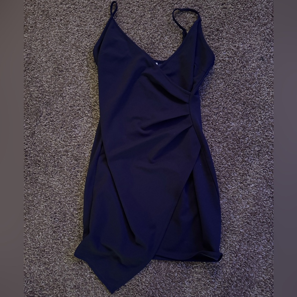 SHEIN Asymmetrical Navy Dress